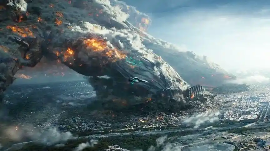 发哥讲电影:超级外星大飞船进攻地球,巨大的破坏力场面震撼!