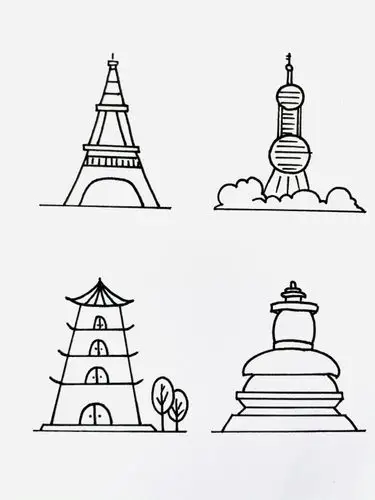 古楼简笔画图片大全_小红书