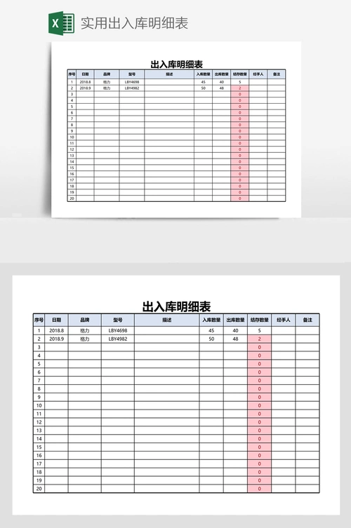 实用出入库明细表