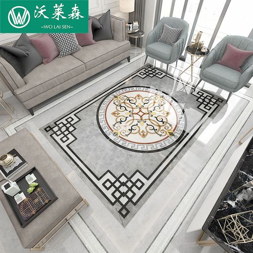 佛山微晶石灰色欧式客厅拼花瓷砖入户玄关地毯花拼图地心800x800