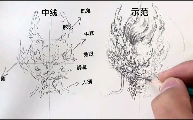 雕刻设计(龙头的画法)