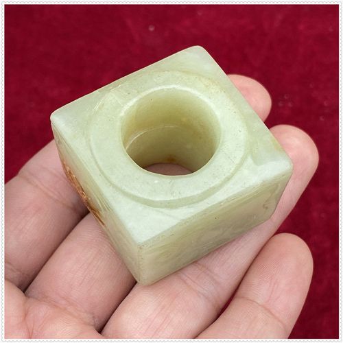 收藏仿古玩玉器老岫玉做旧高古玉老物件战汉把件吊坠摆件玉宗玉管