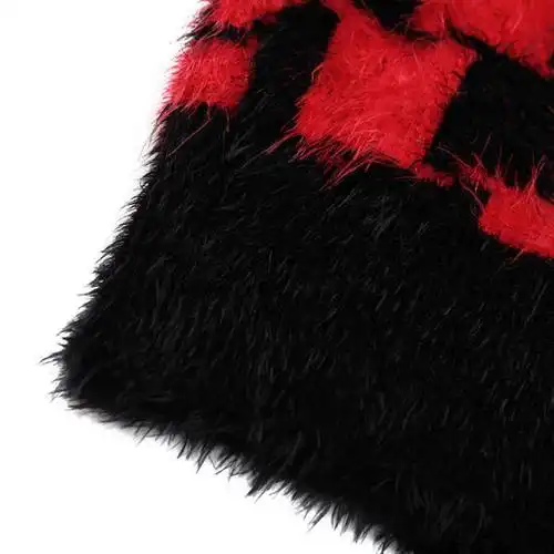 ⑩osa欧莎2015春季新品女装黑红格子几何提花套头毛衣se405019