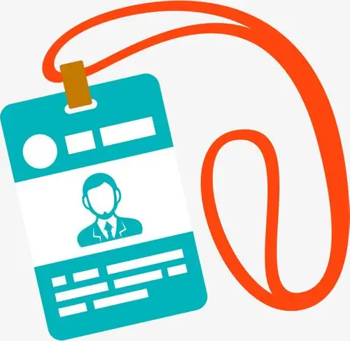 矢量图水彩工作证