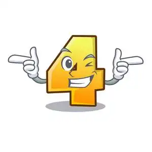 卡通围栏与数字4矢量插图照片