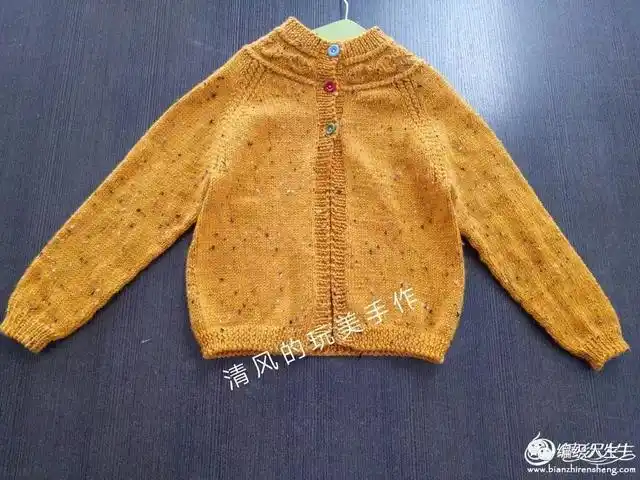 芳心:从上往下织彩点儿童棒针小开衫(附教程)