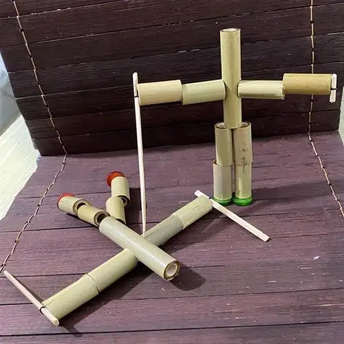 竹节人手手工玩具自制男孩小学生制作diy材料竹编