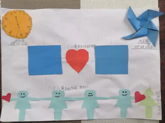 二年级六班 为巩固对称轴平移和旋转知识点 周末剪纸绘画作品展示