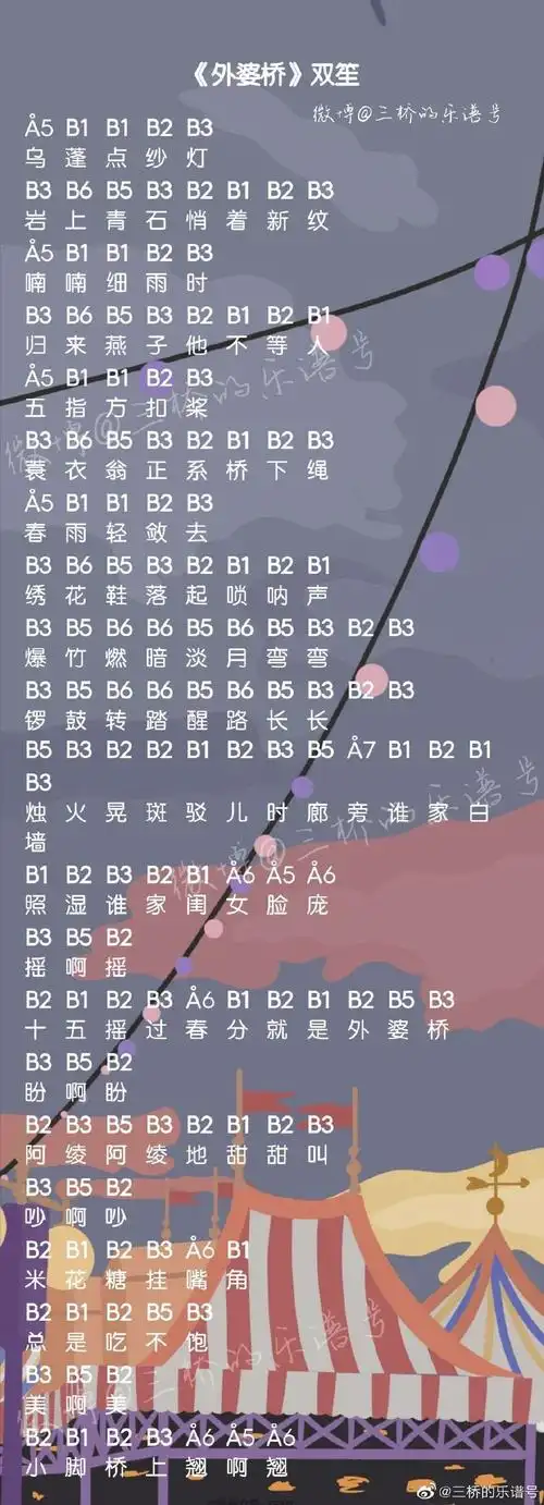 光遇外婆桥谱子-外婆桥钢琴竖琴谱子图片分享-燕鹿手游网