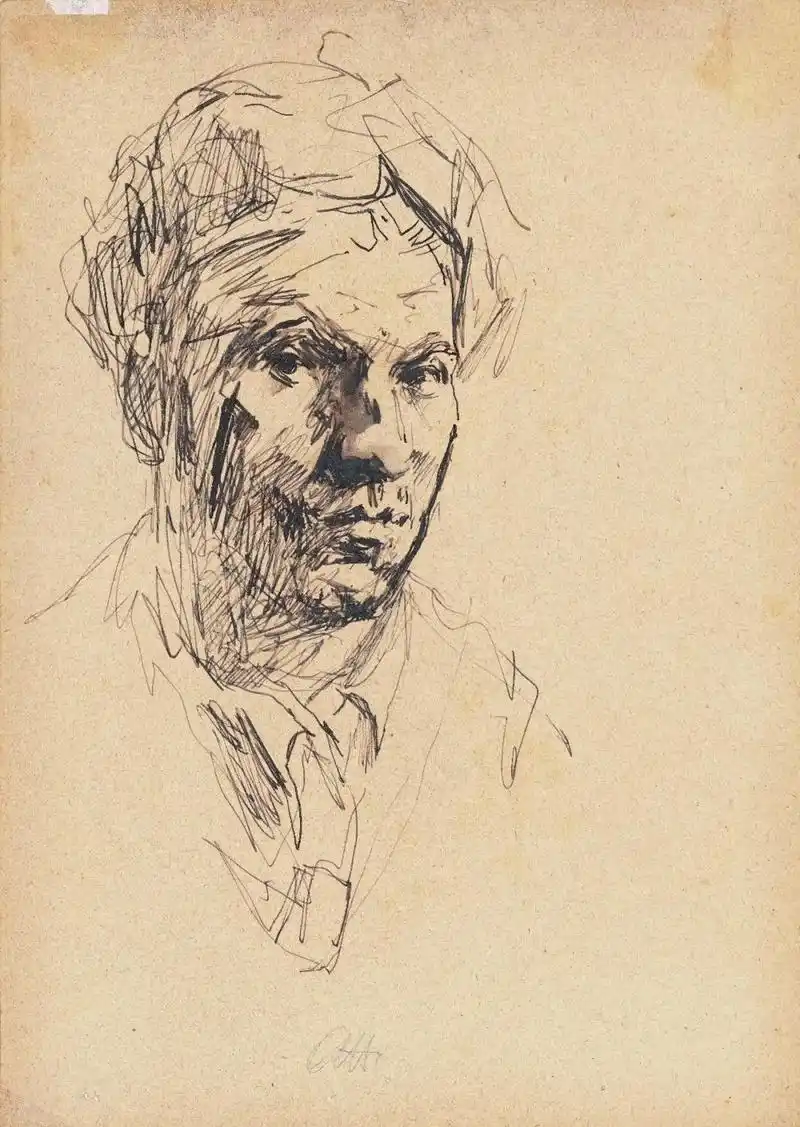 《自画像》,纸,钢笔速写,1930年作者:范昕编辑:徐璐明*文汇独家稿件