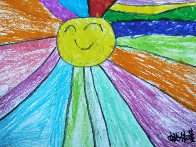 美术课作品—多彩太阳