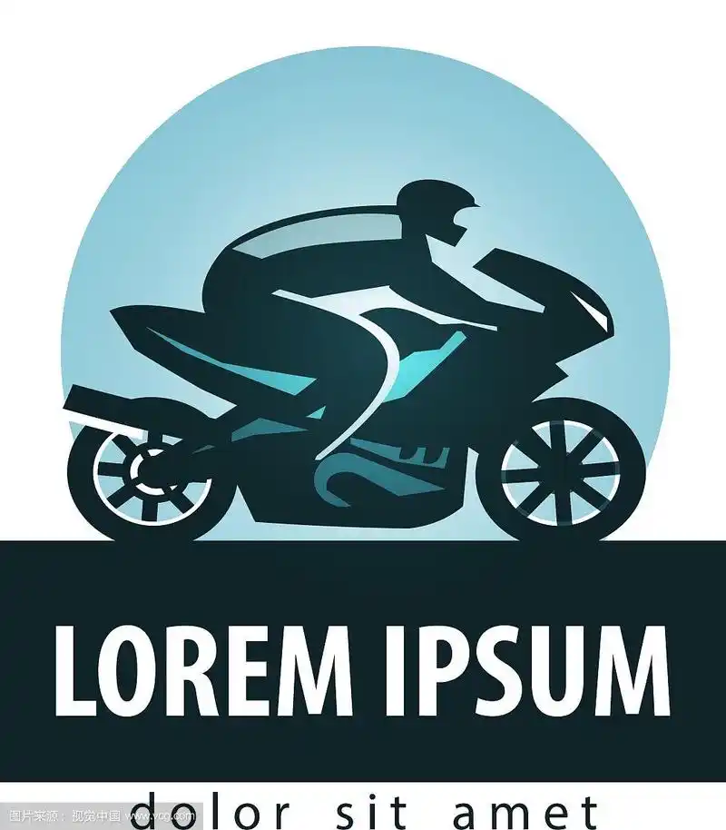 摩托车赛车标志设计模板