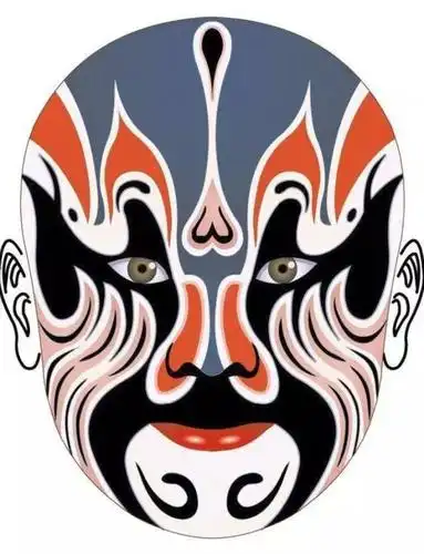 "花脸"由"花三块瓦脸"演变而来,减去两颊主色,只留正额主色,然后在