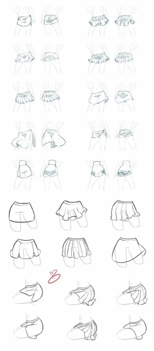 手绘 素材 裙摆