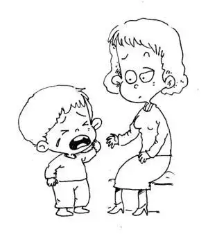 老师安慰想妈妈哭的幼儿简笔画