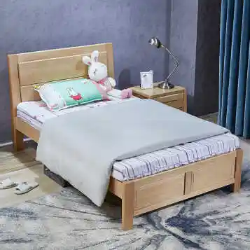 2米单人床公主床小床卧室家具 原木色 1200*1900