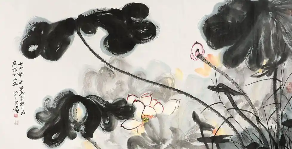 【转载】国画大师张大千荷花作品赏析(高清大图120幅)