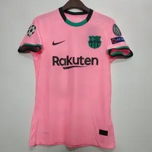 2021西甲联赛巴萨二客粉色球员版球衣梅西10号泰版成人足球服套装