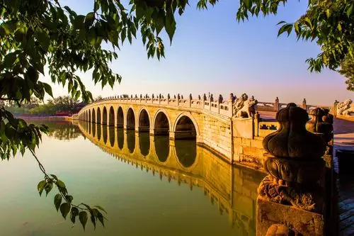 颐和园风光多视角领略十七孔桥之美中