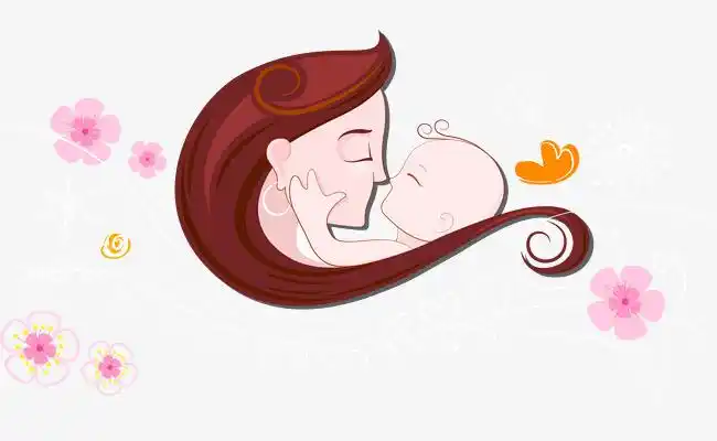 扁平化母婴粉色温馨母婴花朵