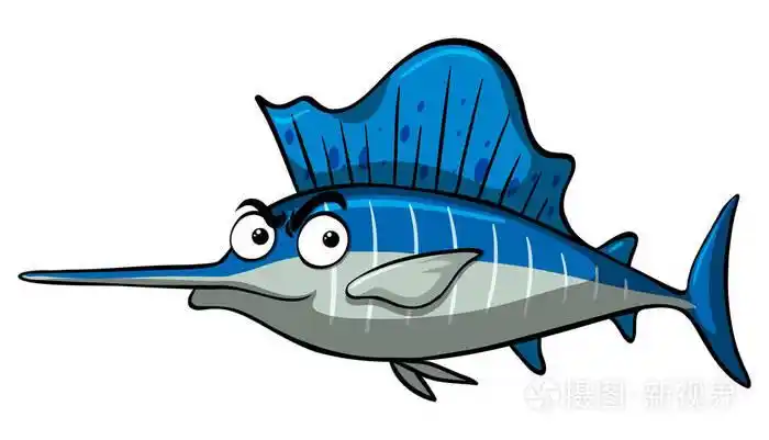 白色背景上的箭鱼