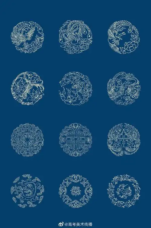 国风纹样素材  #绘画参考##图案