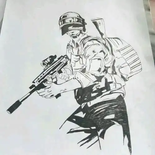 吃鸡的人物怎么画简笔画