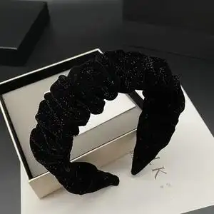 韩国黑色网红新款丝绒发箍发卡高颅顶显脸小女宽边高级感头箍头饰