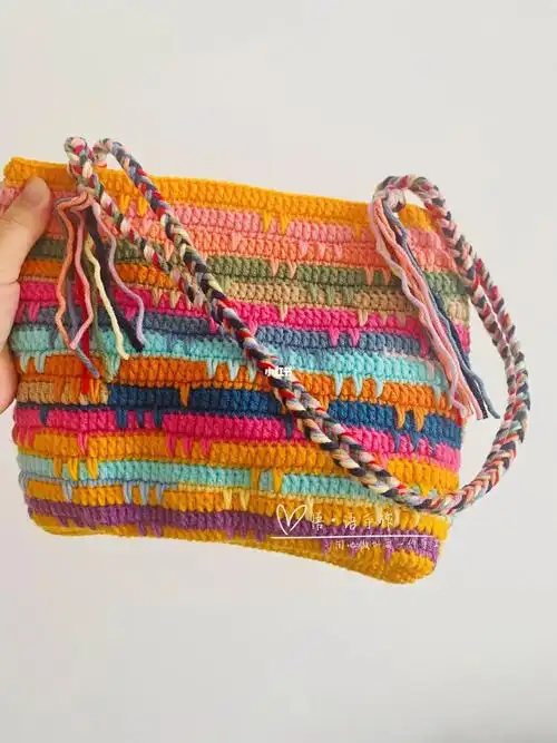 余线钩织包包(附图解)