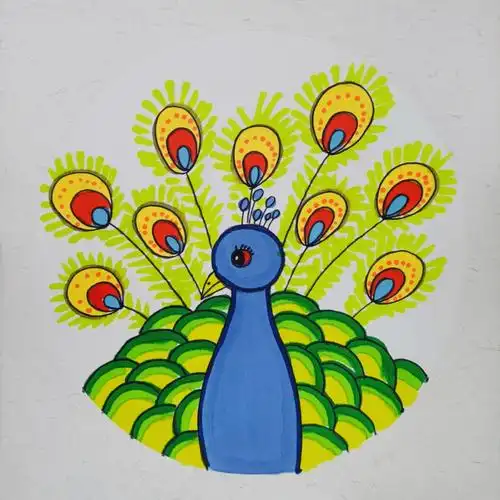 小孔雀马克笔日常绘画