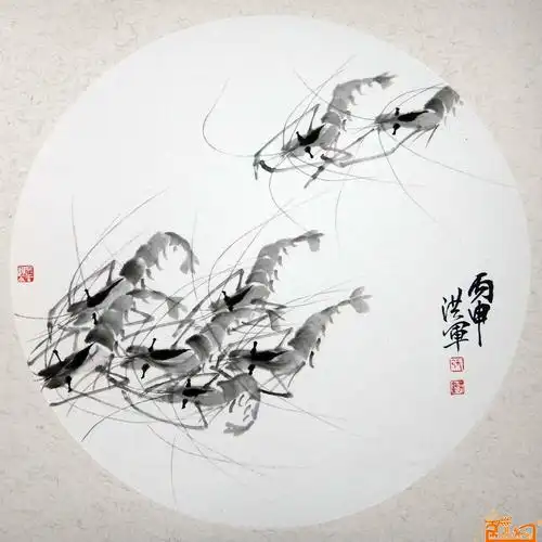 工笔名家 张洪军 - 作品-虾系列4