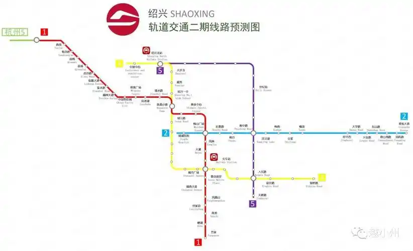地铁一期中,未来绍兴地铁4号线(目前称为1号线支线),还有地铁二期中的