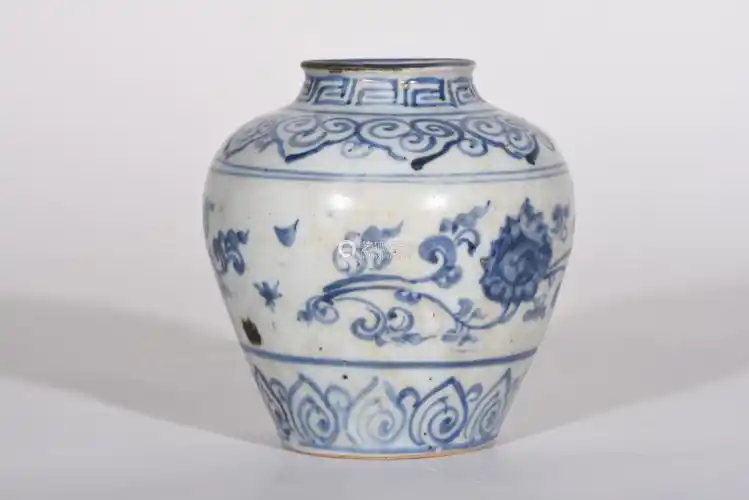 明弘治 青花折枝花卉纹小罐