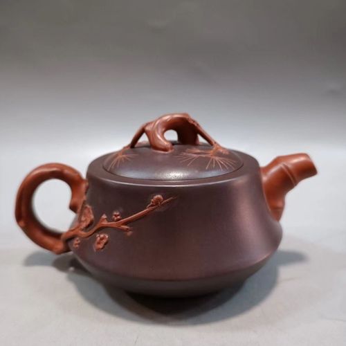 珍藏正宗宜兴松竹梅紫砂壶底款魏援良制经典纯手工高档家用泡茶壶