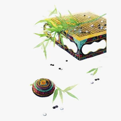五子棋古风插画手绘图
