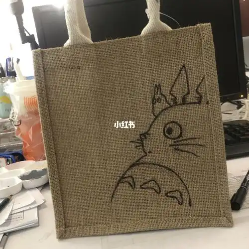 沉迷于手绘麻布袋无法自拔一堆好朋友都来找我画,又一个完成73