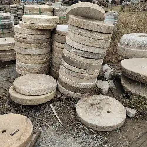 观光景区刻字磨盘 乡镇仿古老磨盘铺路 出库标语老碾盘摆件