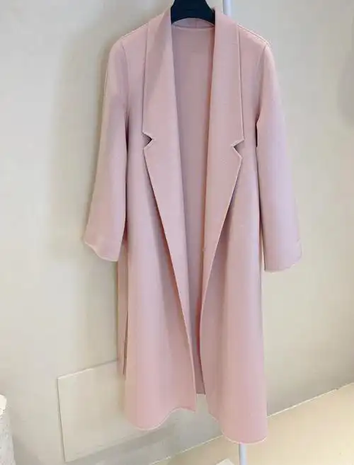 2021纯羊绒新色樱花粉羊绒大衣