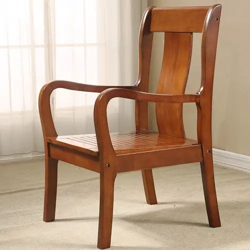 阳台书房扶手餐椅靠背椅实木椅子办公椅