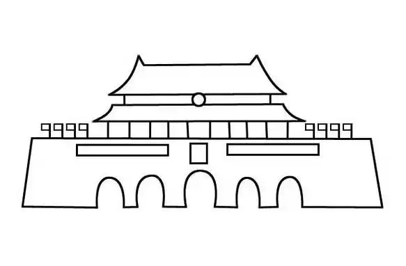 天安城门图片简笔画 天安城门图片简笔画涂色