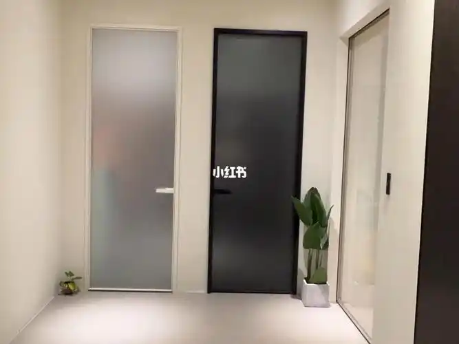 现代极简风极简黑色油砂玻璃卫生间门7878