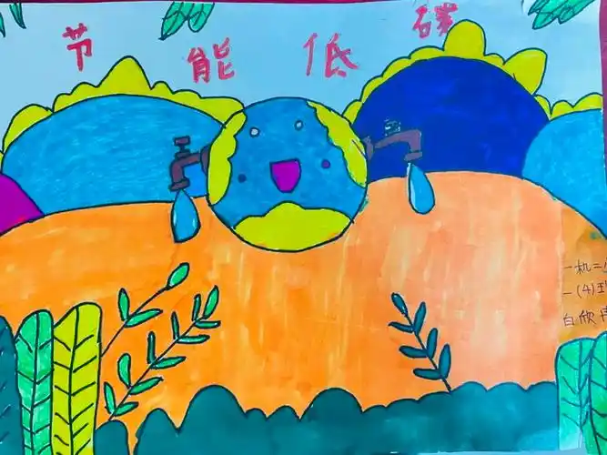 绿色低碳节能减排绘画