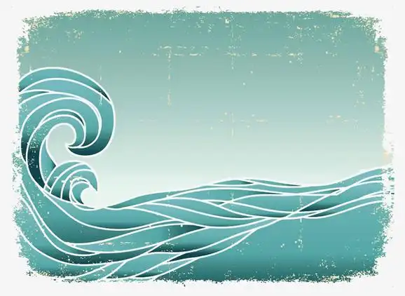 蓝色卷起海浪海洋纹理