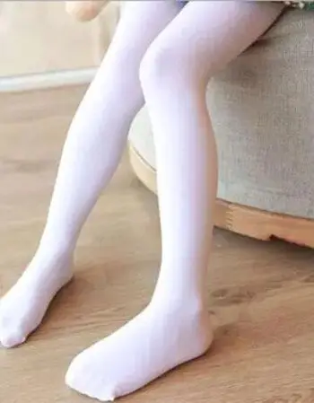 春秋薄款儿童舞蹈袜女童连裤宝宝袜子白色丝袜女孩长筒夏季打底裤 白