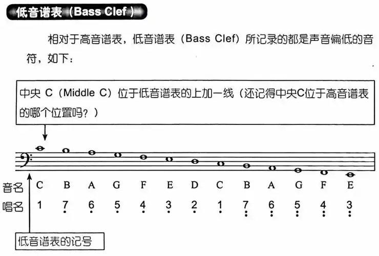 五线谱低音谱表