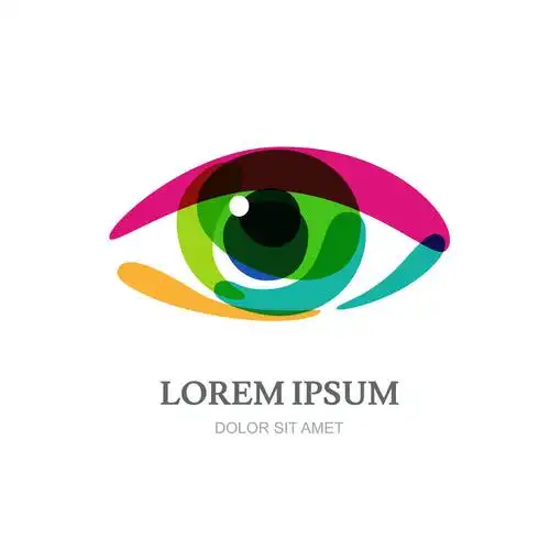 多色彩虹眼,抽象矢量标志模板.