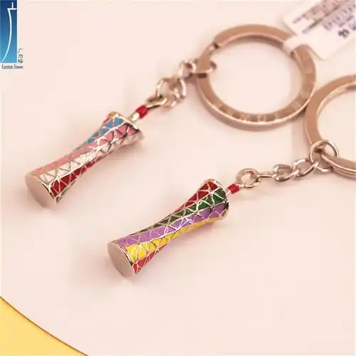 广州塔纪念品广州塔模型彩色钥匙扣精致锌合金属背包挂饰链小礼品
