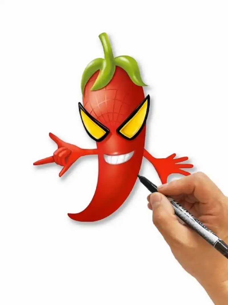 教你画辣椒简笔画