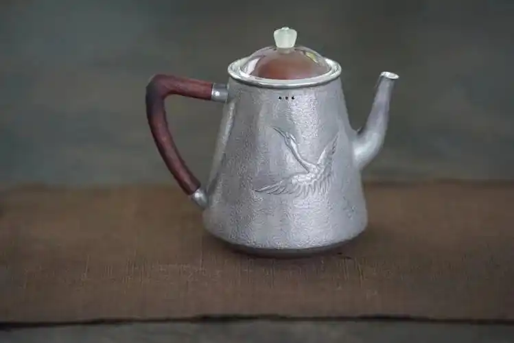 日本中古银壶全手工口打出