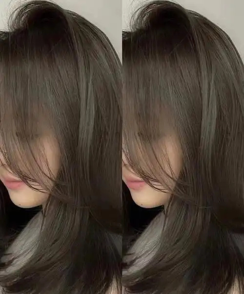 温柔亚麻青灰色超级超级显白的发色